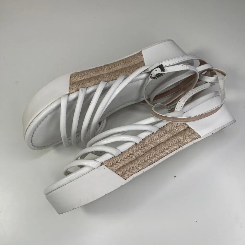 Louise et Cie White and Tan Platform Sandals
